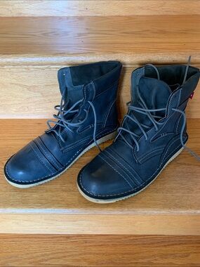 Oliberte Ngola Men's Dark Grey Lace-Up Leather Boots